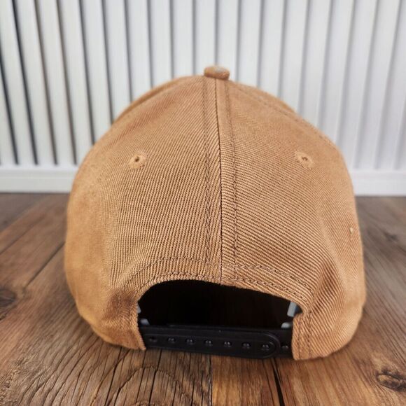 CAT Caterpillar Hat Cap Snapback Brown Canvas Work Mens Equipment Jobsite Brand - Picture 5 of 11